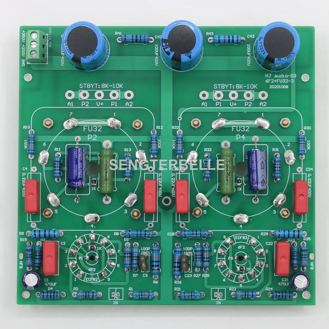 Hifi Amplifier Board - HiFi FU32 + 6F2 плата стереолампового