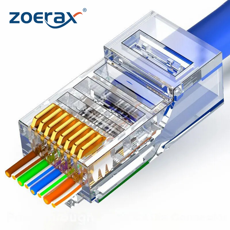 Rj45 Jack - ZOERAX 50/100 шт. RJ45 проходной сквозной