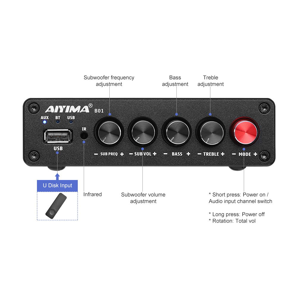 Усилитель мощности AIYIMA B01  – обзор и цена Es9018 Dac